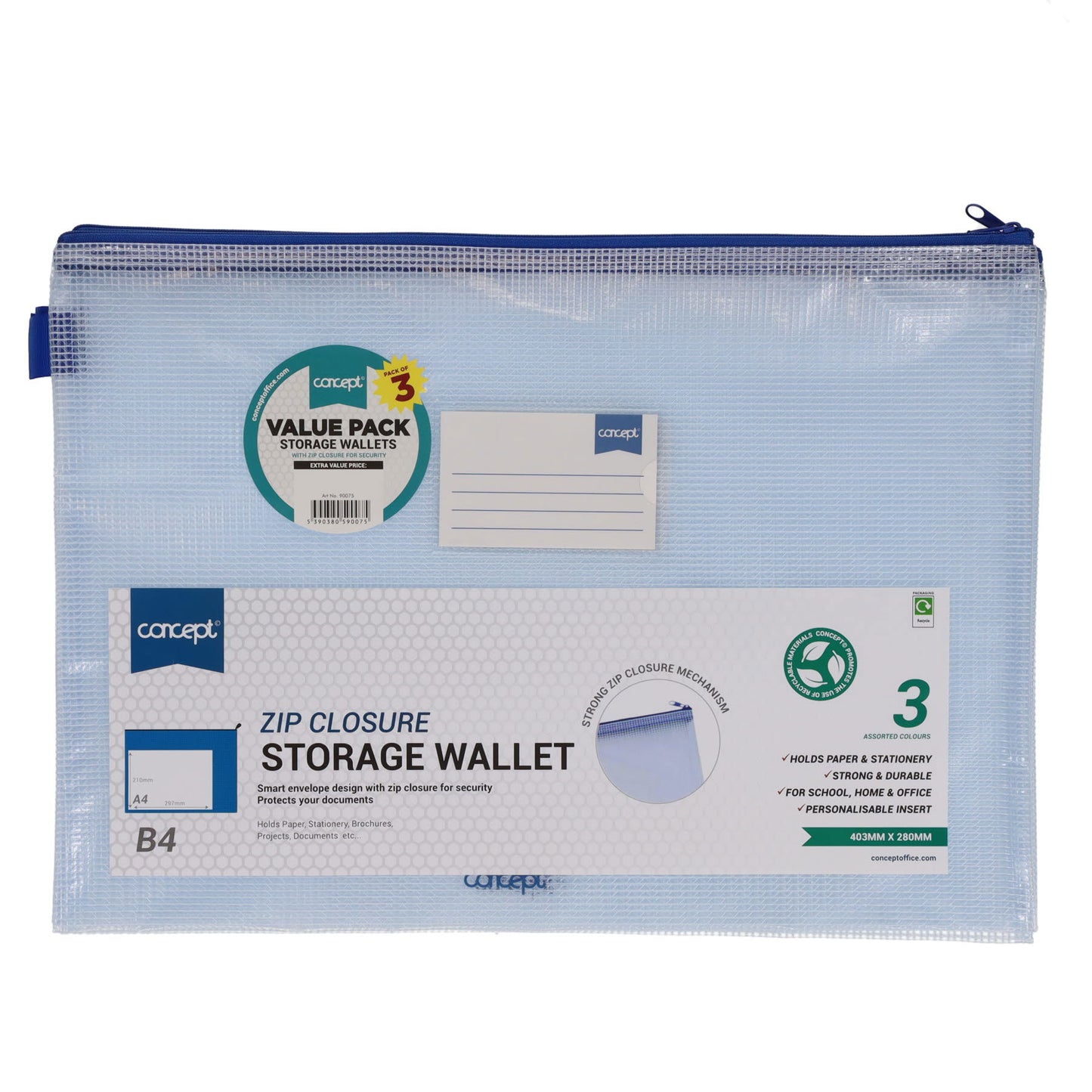 Concept Pack of 3 B4 Mesh Storage Wallets