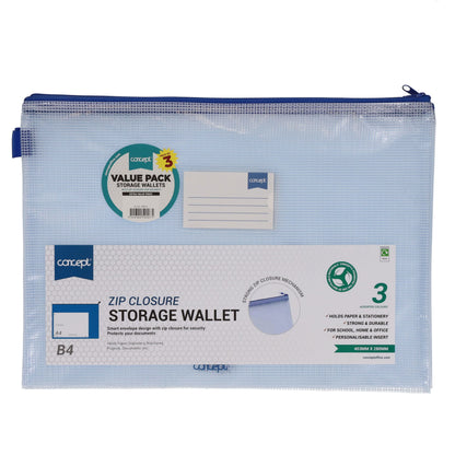 Concept Pack of 3 B4 Mesh Storage Wallets