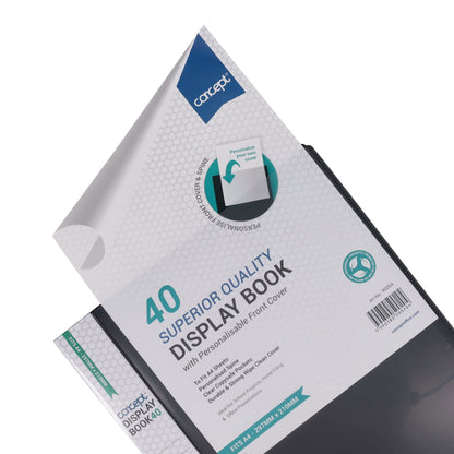 Concept A4 40 Pocket Display Book - Black