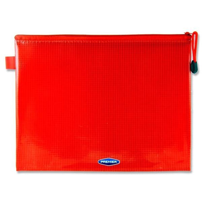 ** **Premier Office B5 Extra Durable Mesh Wallet - Ketchup Red