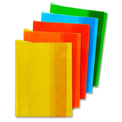 Ormond PVC Heavy Duty Copy Book Transparent Colours Covers Pack of 5