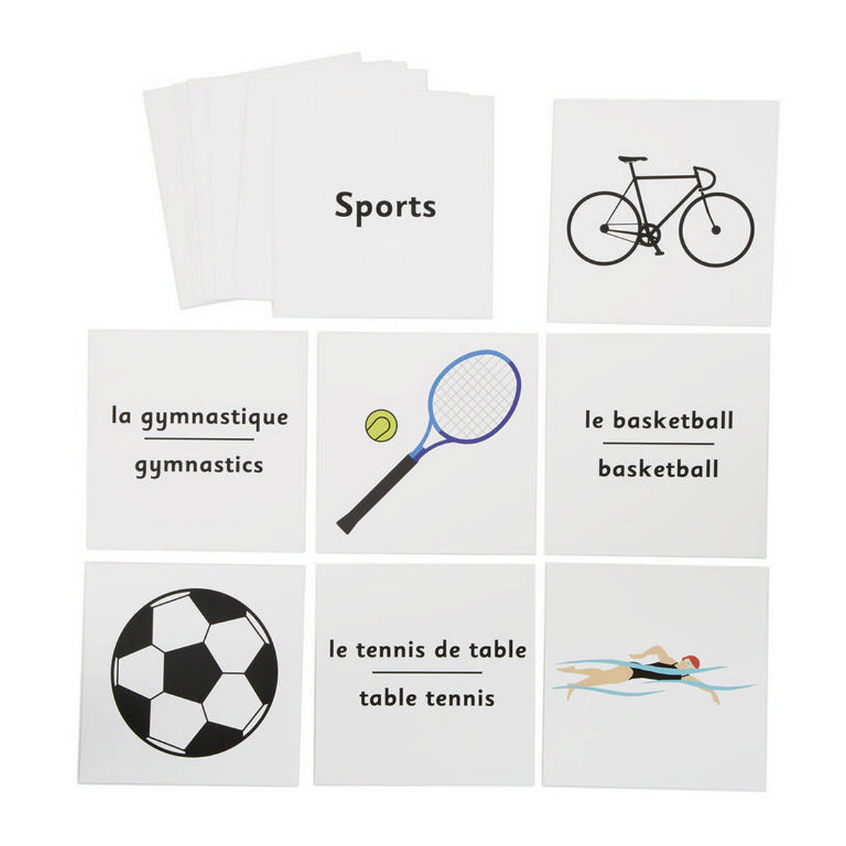 French Dice Cards - Sports