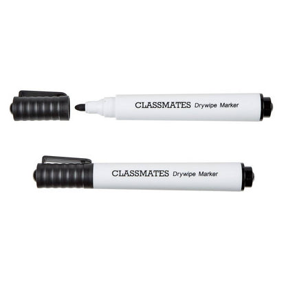 Classmates Whiteboard Markers (Black) Bullet Tip Pack Of 10