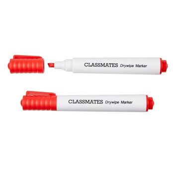 Classmates Whiteboard Marker Red, Chisel Tip - Pack Of 10