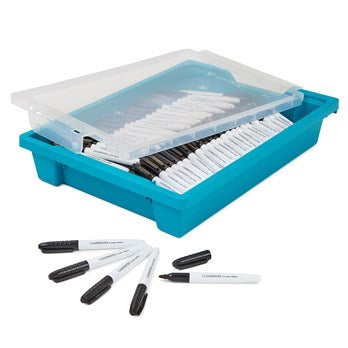 Classmates Whiteboard Marker Black, Bullet Tip Pack Of 200 Incl Free Tray