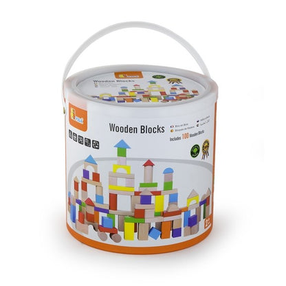 Wooden Blocks Set - 100 pieces