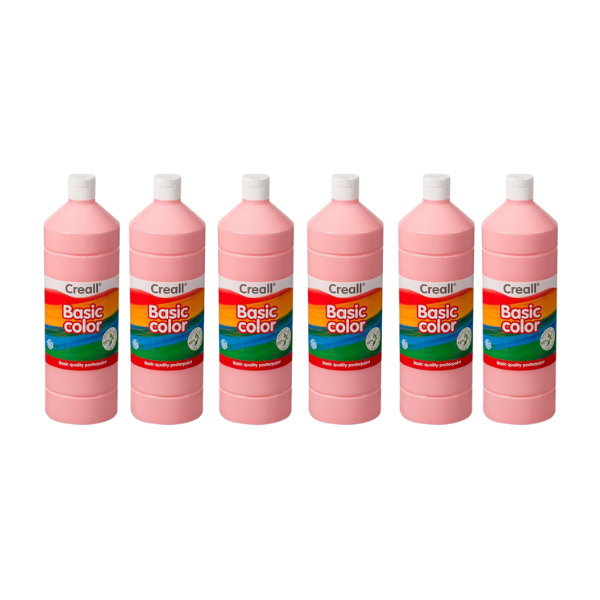 Creall 1 Litre X 6 Bottle Poster Paint - Pink