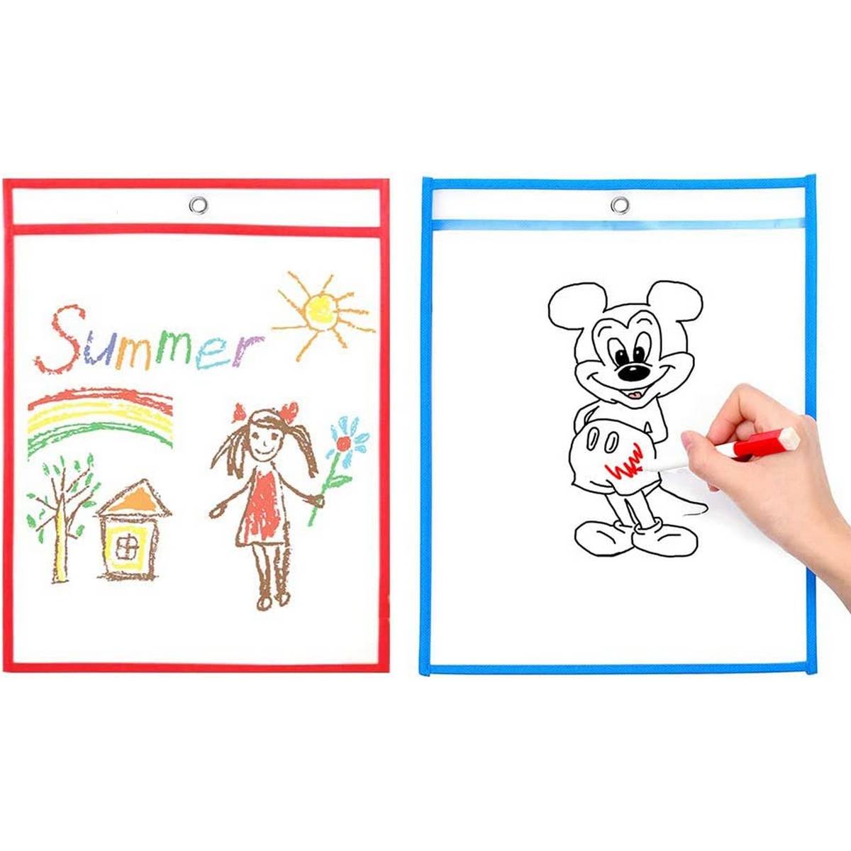 CleverCo A4+ Drywipe Reusable Wipe-Clean Pockets (Pack of 10)