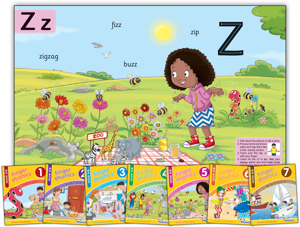 Jolly Phonics Finger Phonics Big Books 1-7
