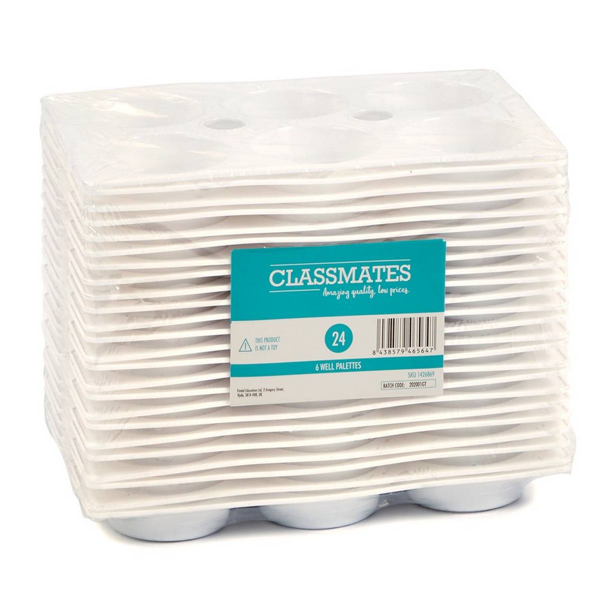 6 Well Paint Palette - Pack of 24