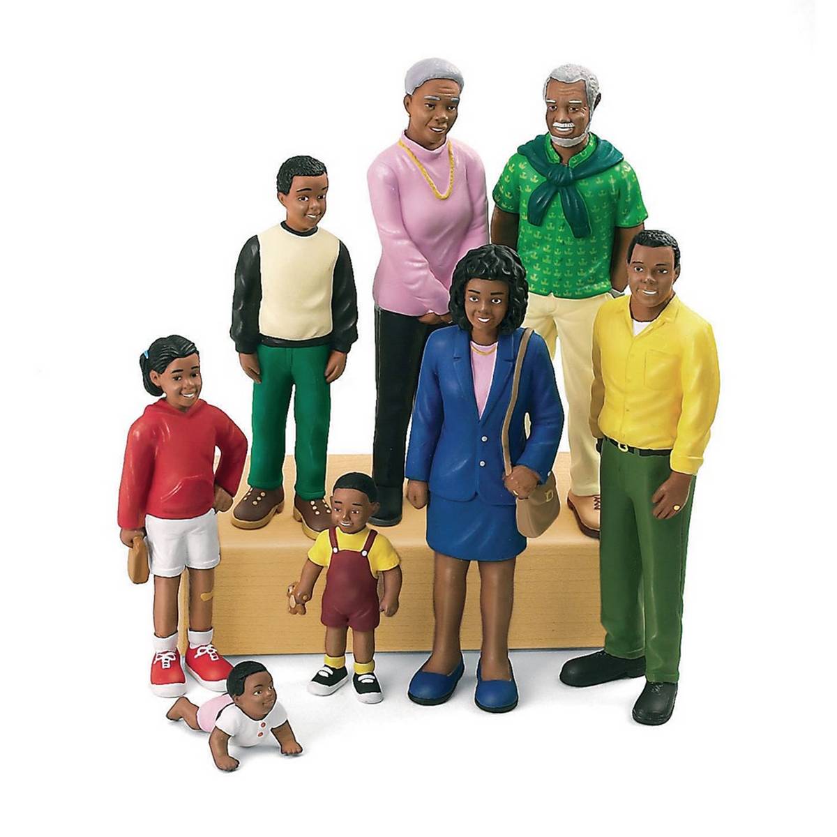 ****Lakeshore Learning Block Play People Family with Black Skin (Set of 8)
