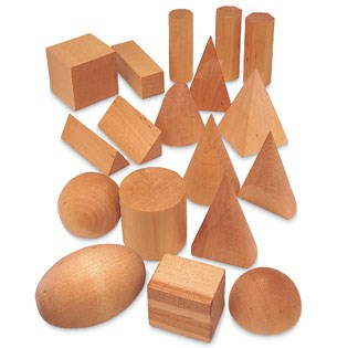 Wooden Geometric Solids (Set of 12)