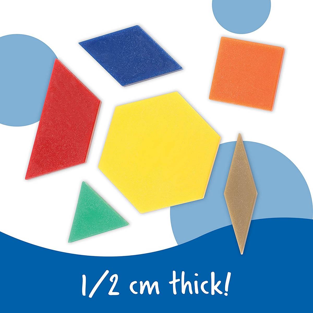Plastic Pattern Blocks, 0.5 cm (Set of 250)