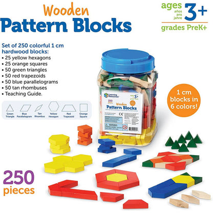 Wooden Pattern Blocks, 1 cm (Set of 250)