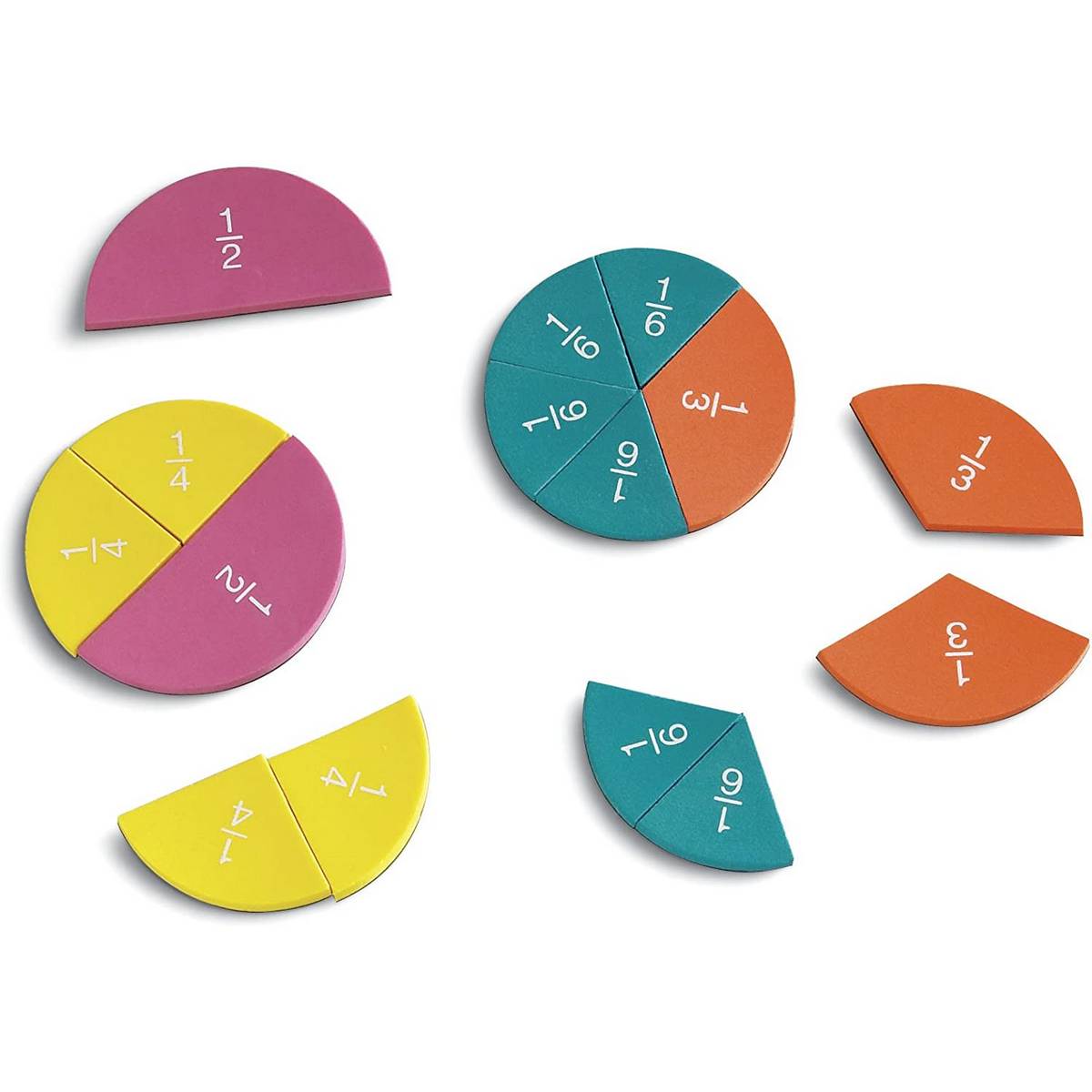 Double-Sided Magnetic Demonstration Rainbow Fraction Foam Circles
