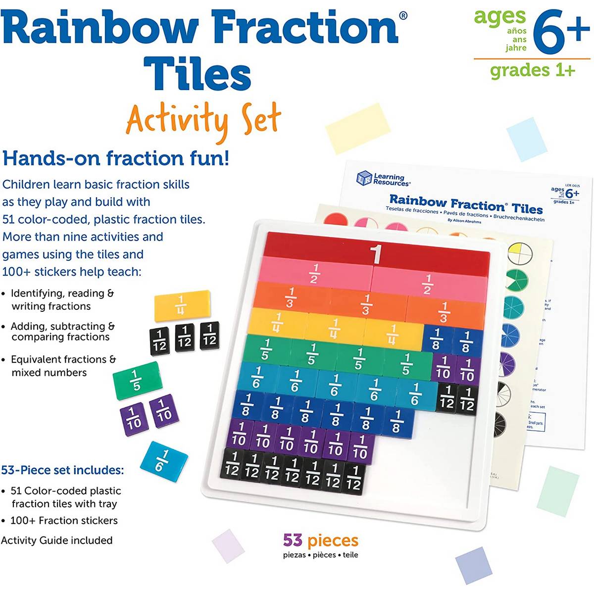 Learning Resources Rainbow Fraction® Tiles With Tray