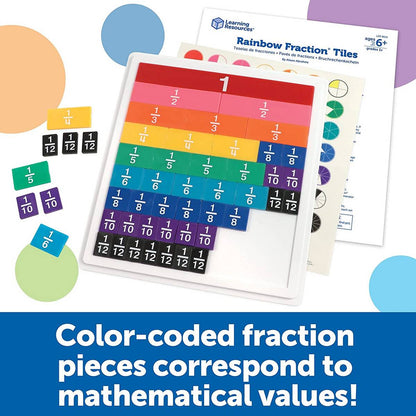 Learning Resources Rainbow Fraction® Tiles With Tray