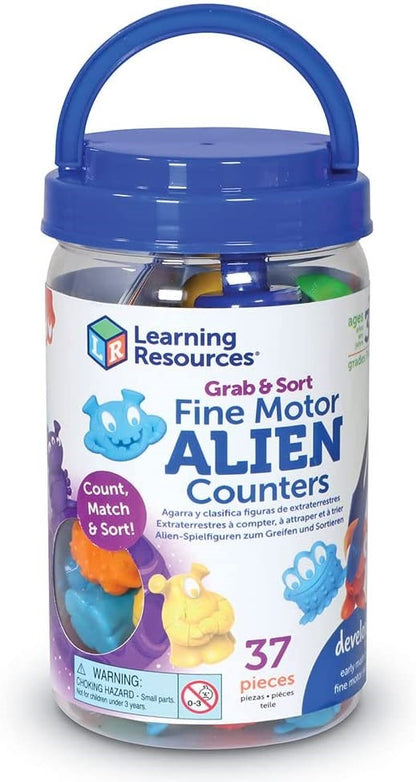Learning Resources Grab & Sort Fine Motor Alien Counters