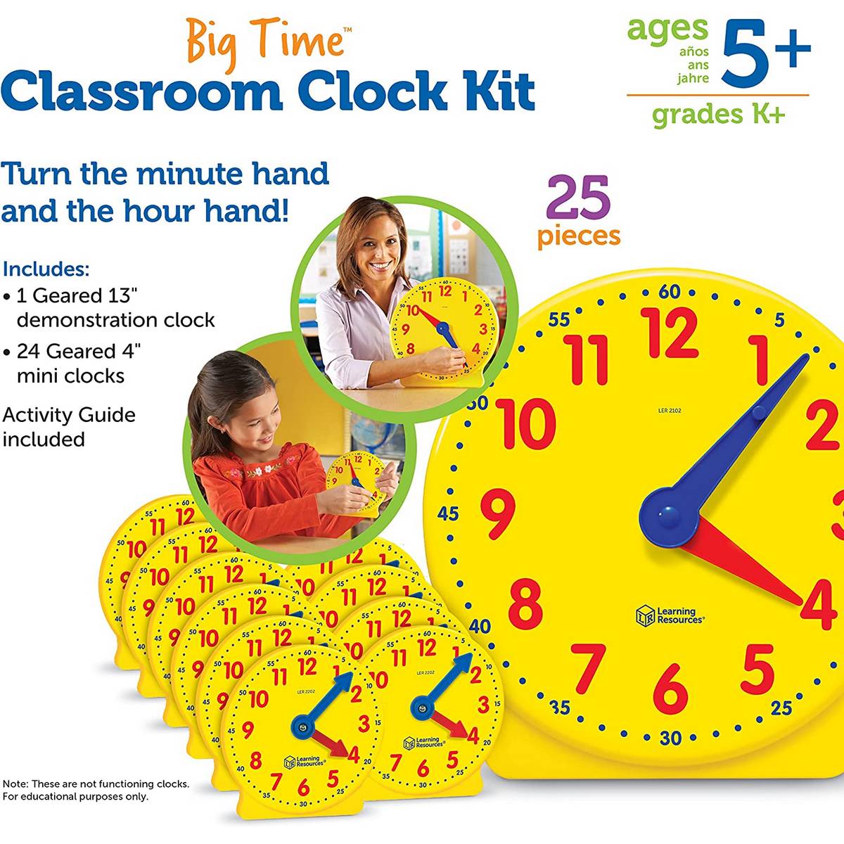 Learning Resources Big Time Classroom Clock Kit