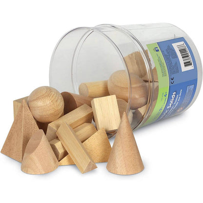 Wooden Geometric Solids (Set of 19)
