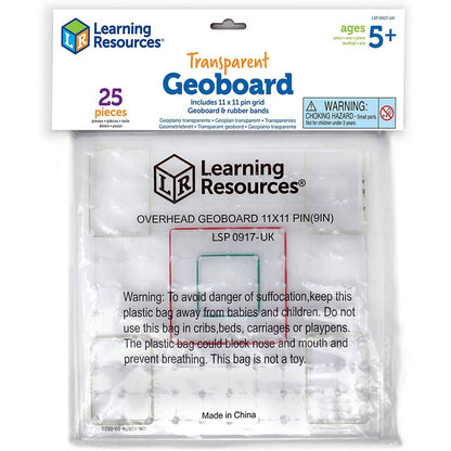 Learning Resources 11 x 11 Pin Transparent Geoboard