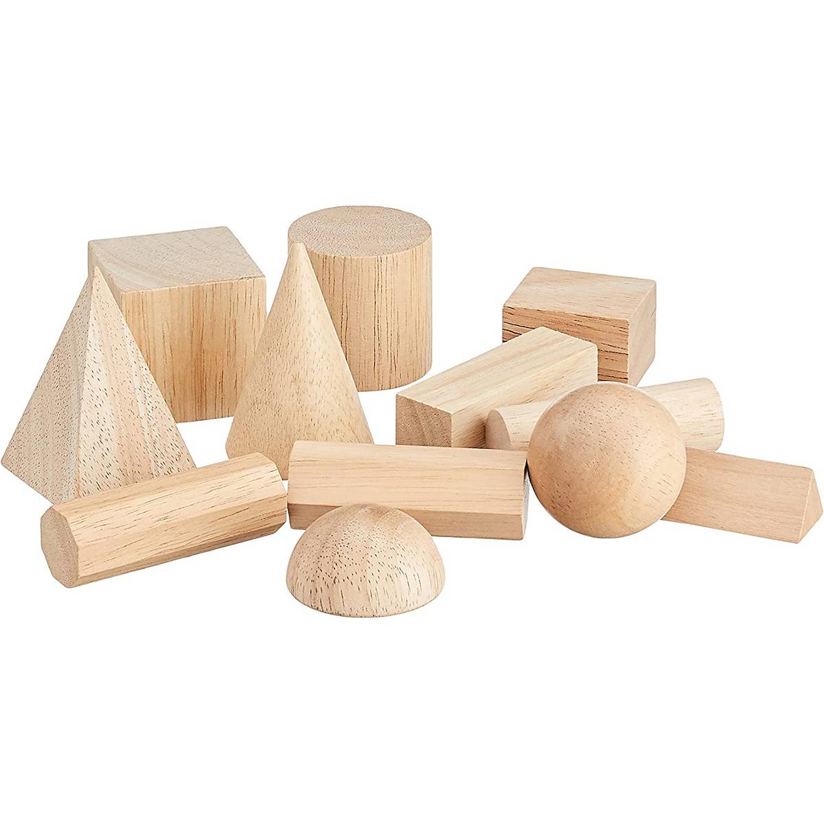 Wooden Geometric Solids (Set of 12)