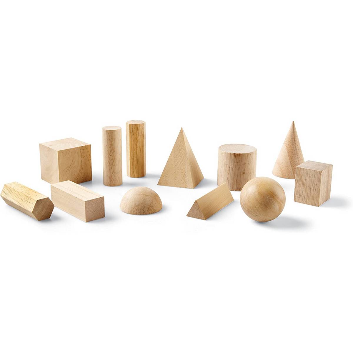 Wooden Geometric Solids (Set of 12)