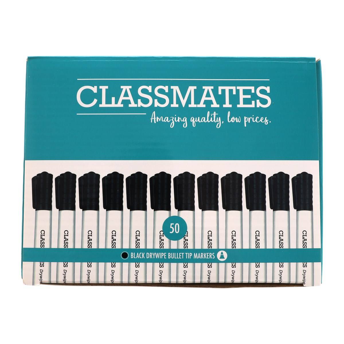 Classmates Whiteboard Marker Black, Bullet Tip