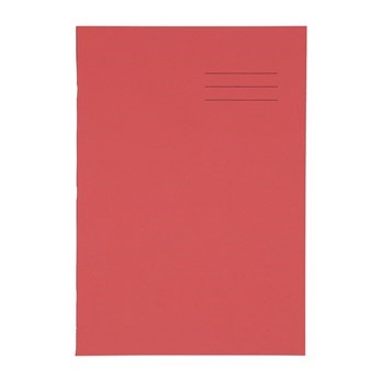 A4 Exercise Book 64 Page, 8Mm Ruled / Plain Alternate, Red - Pack Of 50