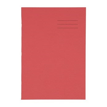 A4 Exercise Book 64 Page, 8Mm Ruled / Plain Alternate, Red - Pack Of 50