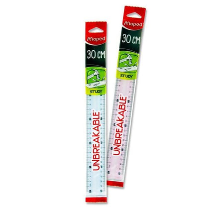 Maped Study 30cm Unbreakable Ruler 2 Asst.