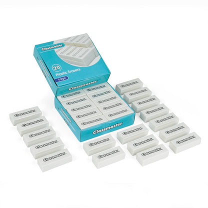 **Classmaster Premium Quality Pencil Erasers, 60 X 22 X 16mm, Pack of 20