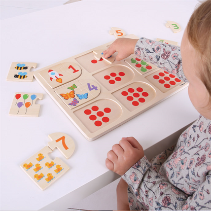 Picture and Number Matching Puzzle