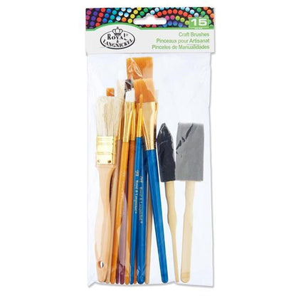 ** Craft Brushes Value Pack - Pack of 15 Pcs