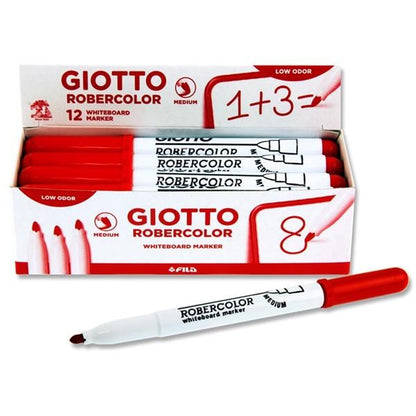 ** **Robercolor Bullet Point Whiteboard Marker - Red Pack of 12