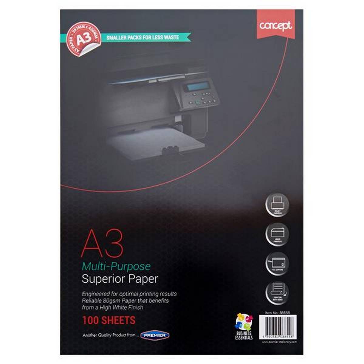 Concept A3 80 Gsm Copier Paper 100 Sheets