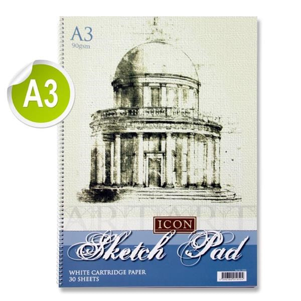 Icon A3 90Gsm Spiral Sketch Pad 30 Sheets