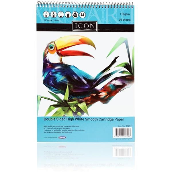 Icon A4 110Gsm Spiral Sketch Pad 30 Sheets