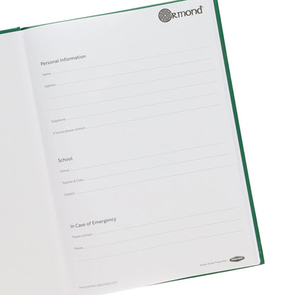 Ormond A4 128 Page 5mm Sq Hardcover Project Maths Copy