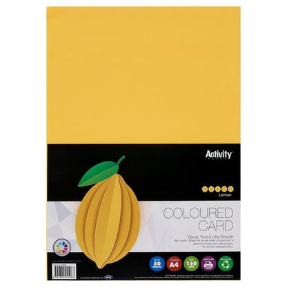 Premier Activity A4 160gsm Card 50 Sheets – Colours