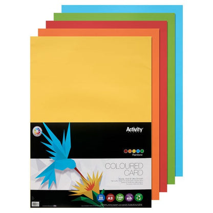 Premier A2 160grm Activity Card Rainbow Assorted Colours (Pack of 25 Sheets)