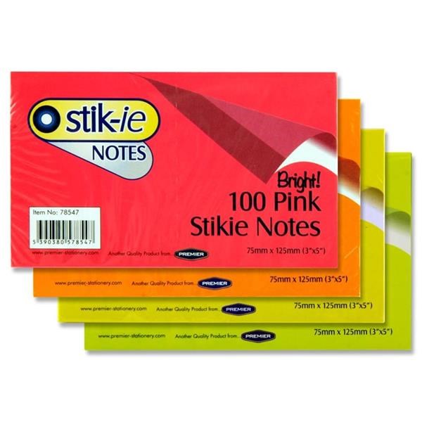 Stik.ie Post-It Sticky Notes 75 X 125 Mm