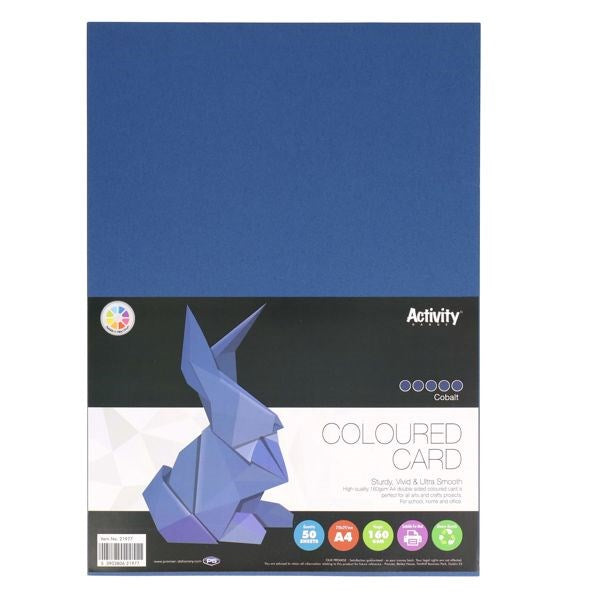 Premier Activity A4 160gsm Card 50 Sheets – Colours