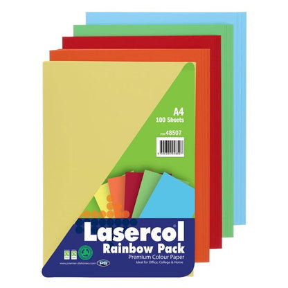 Lasorcol A4 Activity Paper Assorted Colours (Pack Of 100 Sheets)