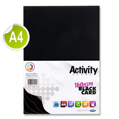 Premier A4 Black Card 160Gsm (Pack Of 40 Sheets)