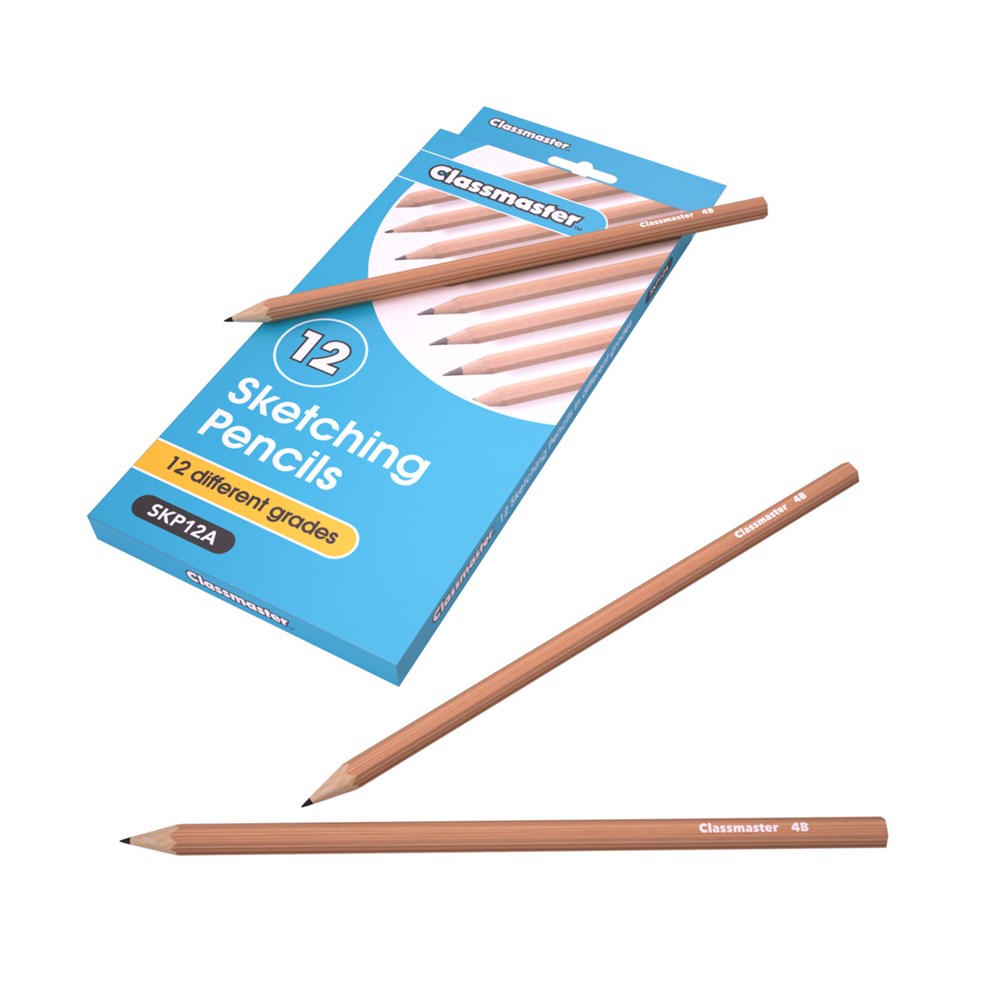 **Classmates Sketching Pencils - 1 each of grades 4H, 3H, 2H, H, F, HB, B, 2B, 3B, 4B, 5B, 6B