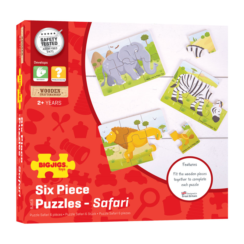 Safari (6 Piece Puzzles) - 3 Puzzles