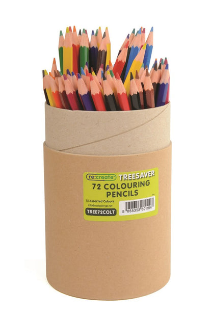 ReCreate Treesaver Recycled Colouring Pencils Tub of 72