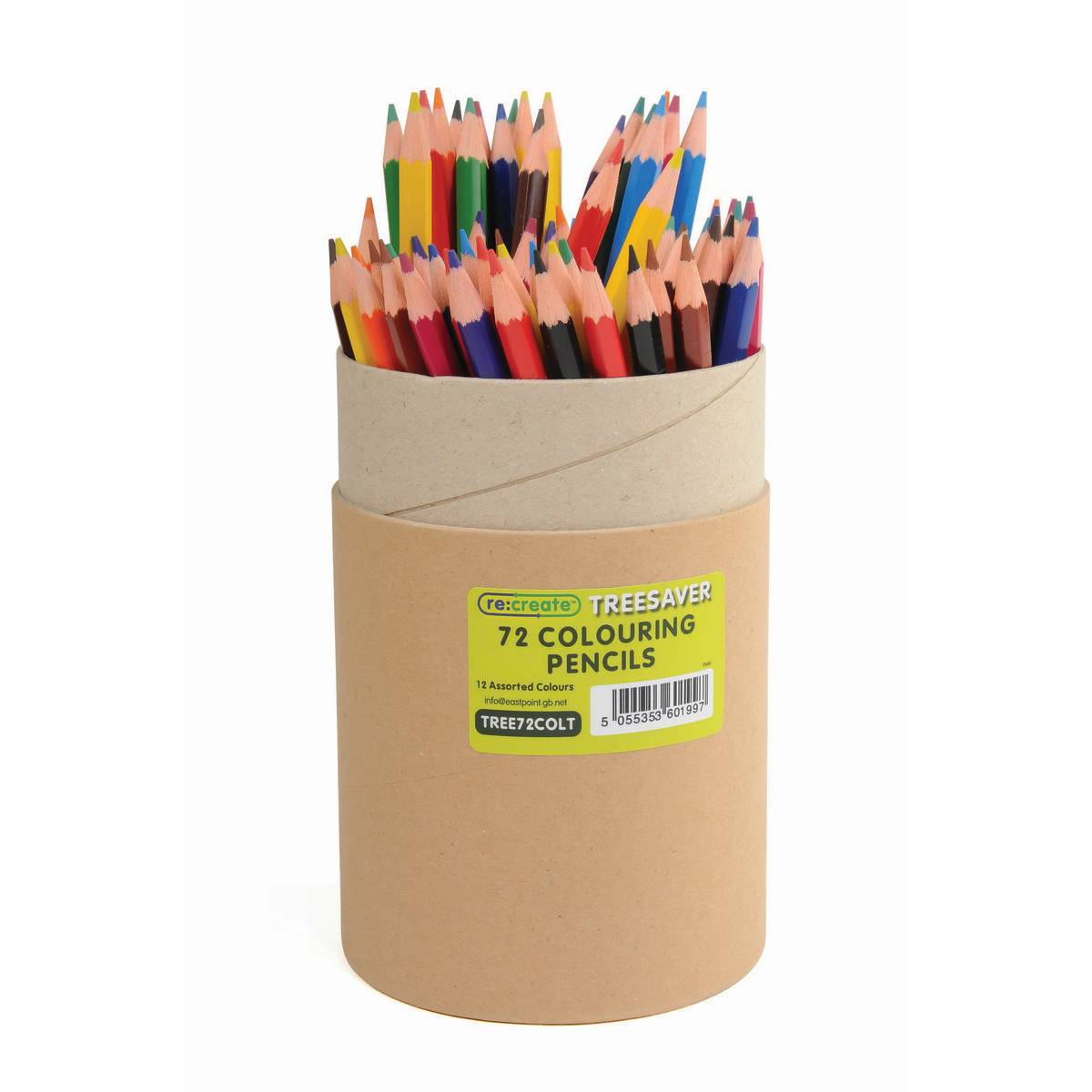 ReCreate Treesaver Recycled Colouring Pencils Tub of 72