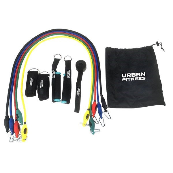 Urban Fitness 11Pc Resistance Tube Set